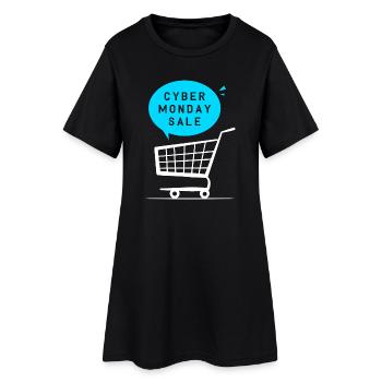 Virée shopping du Cyber Monday - Robe T-shirt Femme - noir - Devant