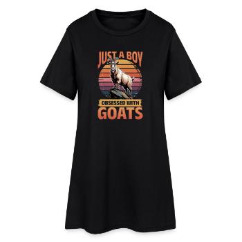 Drôle d’animal de la ferme chèvre - Robe T-shirt Femme - noir - Devant