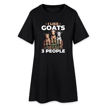 Drôle d’animal de la ferme chèvre - Robe T-shirt Femme - noir - Devant