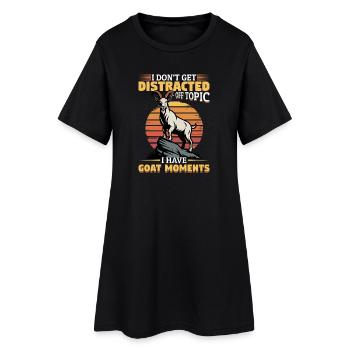 Drôle d’animal de la ferme chèvre - Robe T-shirt Femme - noir - Devant