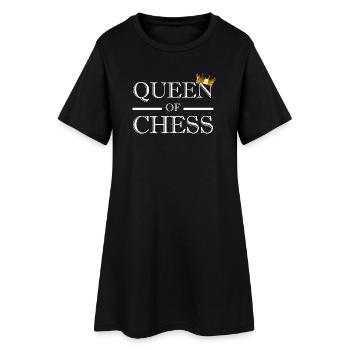 Queen of Chess Königin des Schach Schachspieler - Frauen T-Shirt-Kleid - Schwarz - Vorne