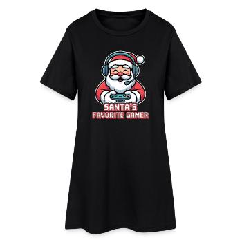 Le motif de Noël préféré du Père Noël - Robe T-shirt Femme - noir - Devant