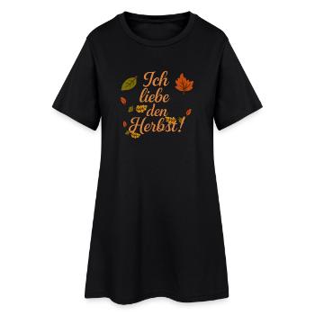 Ich liebe den Herbst - Frauen T-Shirt-Kleid - Schwarz - Vorne