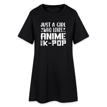 Anime et K-Pop : l’amour des filles - Robe T-shirt Femme - noir - Devant