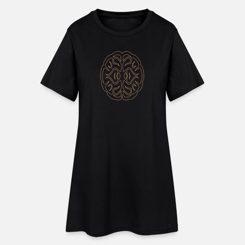 Brain01 - Frauen T-Shirt-Kleid - Schwarz