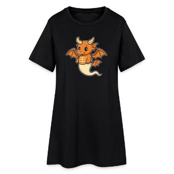 Ami dragon orange - Robe T-shirt Femme - noir - Devant