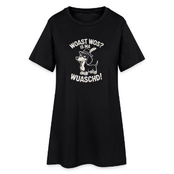 Wau Wos Is Ma Wuaschd - Frauen T-Shirt-Kleid - Schwarz - Vorne