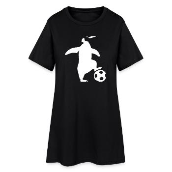 Minimalist Penguin Soccer Player Team Sport - Women’s T-Shirt Dress - black - Front