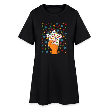 Spotty In Need 2025 Coeur Dotty Spots Enfants - Robe T-shirt Femme - noir - Devant