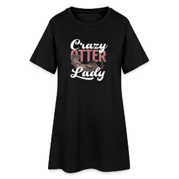 Dame loutre de mer - Robe T-shirt Femme - noir - Devant