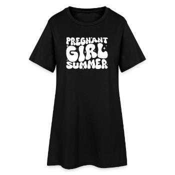 Pregnant Girl Summer - Frauen T-Shirt-Kleid - Schwarz - Vorne