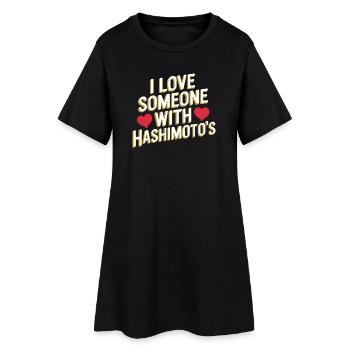 J’aime quelqu’un avec la - Robe T-shirt Femme - noir - Devant