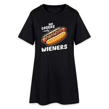 Hot dog No Losers Wieners - Robe T-shirt Femme - noir - Devant
