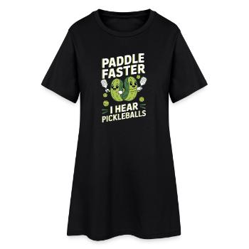 Pickleball Concombre Cornichon Cadeau - Robe T-shirt Femme - noir - Devant