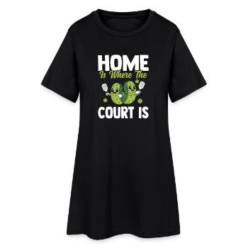 Home Is Where The Court Is Pickleball - Women’s T-Shirt Dress - black - Front