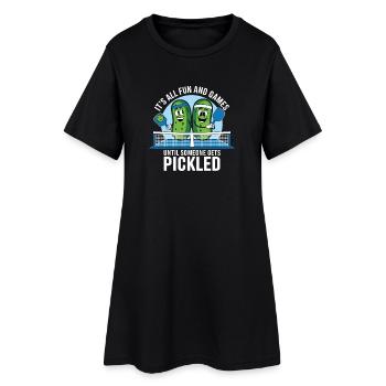 Joueur de pickleball Pickles Équipe cadeau - Robe T-shirt Femme - noir - Devant