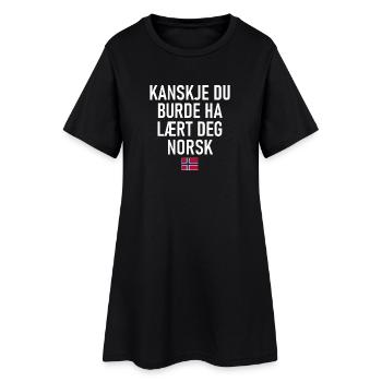 Kanskje Du Burde Ha Laert Deg Norsk - Norway Norge - Women’s T-Shirt Dress - black - Front