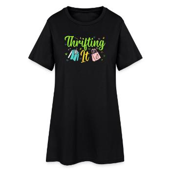 Perift Shopper Thrifting It Friperie - Robe T-shirt Femme - noir - Devant