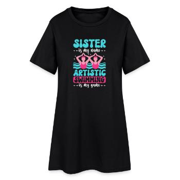 Synchronschwimmen Kunstschwimmen Wassersport - Frauen T-Shirt-Kleid - Schwarz - Vorne
