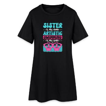 Synchronschwimmen Kunstschwimmen Wassersport - Frauen T-Shirt-Kleid - Schwarz - Vorne