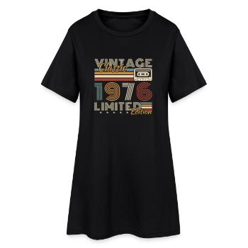 1976 Vintage Rétro Cadeau D'anniversaire - Robe T-shirt Femme - noir - Devant