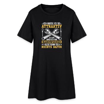 I hate being so attractive – handyman - Women’s T-Shirt Dress - black - Front
