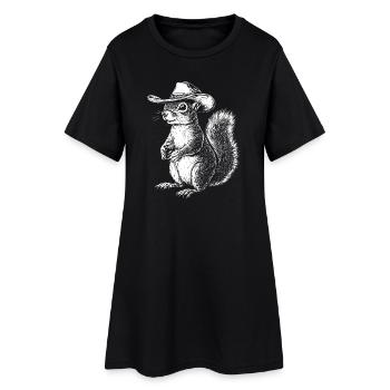 Eichhörnchen Cowboy Hut Western - Frauen T-Shirt-Kleid - Schwarz - Vorne