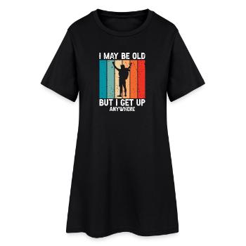 Still Hiker Strong Outdoors Explorer Trekking - Frauen T-Shirt-Kleid - Schwarz - Vorne