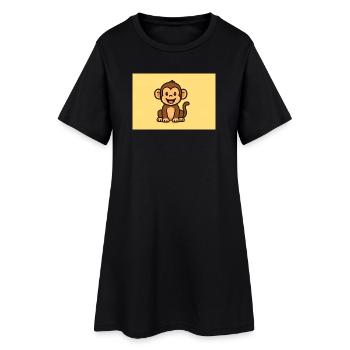 Singe - Robe T-shirt Femme - noir - Devant