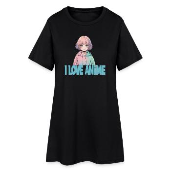 J’AIME L’ANIME Kawaii Manga Fille Pastel Otaku - Robe T-shirt Femme - noir - Devant
