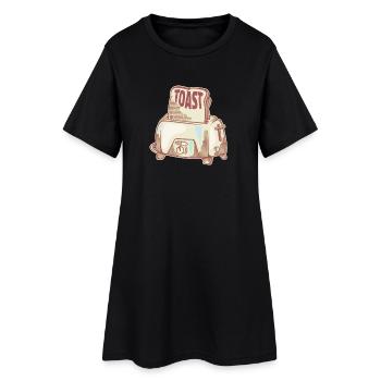 Grille-pain Vintage motif petit-déjeuner - Robe T-shirt Femme - noir - Devant