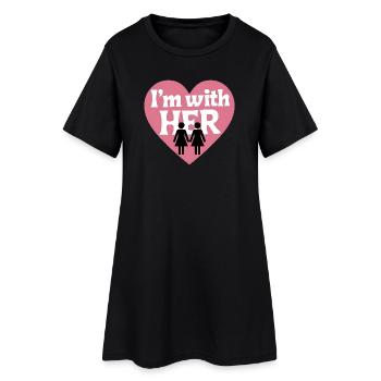 Je suis avec SON Cœur - Robe T-shirt Femme - noir - Devant