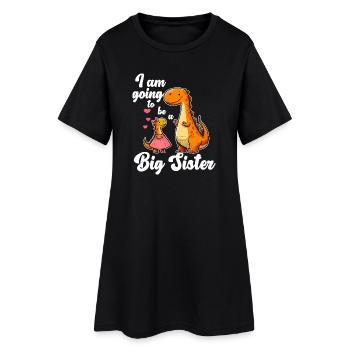 Devenir GrandeSoeur Dino - Robe T-shirt Femme - noir - Devant