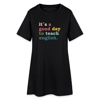 c’est une bonne journée pour enseigner l’anglais - Professeur Lehrer - Robe T-shirt Femme - noir - Devant