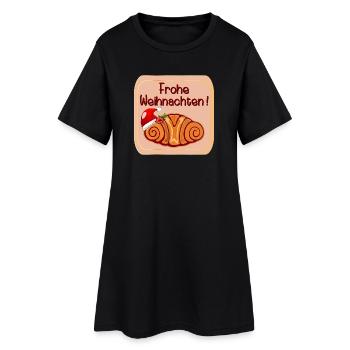 Joyeux Noël Hambourg Franzbrötchen - Robe T-shirt Femme - noir - Devant