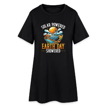 Jour de la Terre alimenté à l’énergie solaire sous la douche - Robe T-shirt Femme - noir - Devant