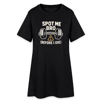 Drôle de développé couché Meme Spot Me Bro Powerlifting - Robe T-shirt Femme - noir - Devant