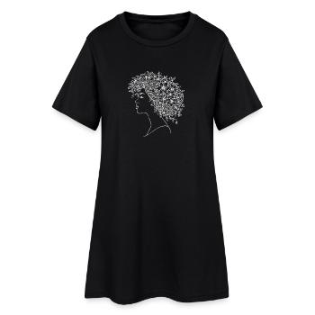 Femme élégante aux cheveux fleuris – Art Nouveau - Robe T-shirt Femme - noir - Devant