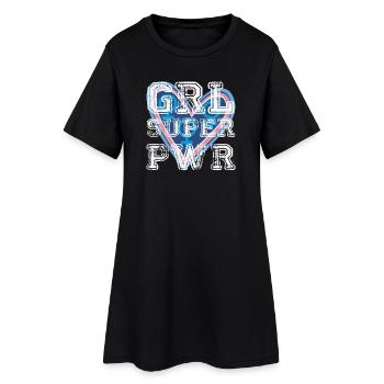 Power Girl Herz Regenbogen - Frauen T-Shirt-Kleid - Schwarz - Vorne
