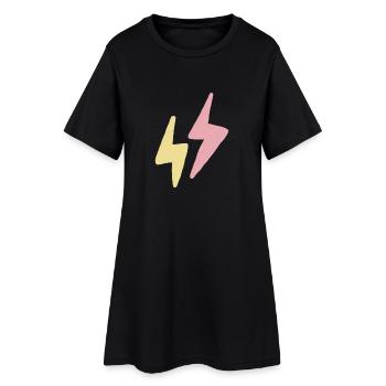 Croquis d’éclair jumeau pastel - Robe T-shirt Femme - noir - Devant