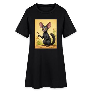 Aye-Aye Farceur nocturne de Madagascar, large e - Robe T-shirt Femme - noir - Devant