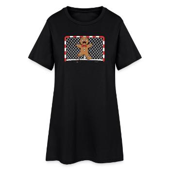 Funny Christmas Hockey Cartoon - Frauen T-Shirt-Kleid - Schwarz - Vorne