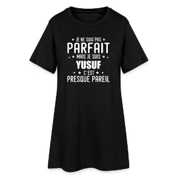 Yusuf : authentique, imparfait, top, perfection - Robe T-shirt Femme - noir - Devant