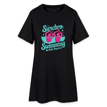 Synchronschwimmen Kunstschwimmen Wassersport - Frauen T-Shirt-Kleid - Schwarz - Vorne