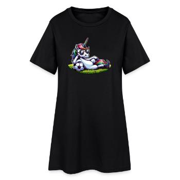 Unicorn Football Arc-en-ciel Lunettes de soleil décontractées - Robe T-shirt Femme - noir - Devant