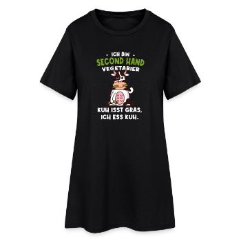 Vegetarier Kuh Isst Gras Ich Ess Kuh - Frauen T-Shirt-Kleid - Schwarz - Vorne