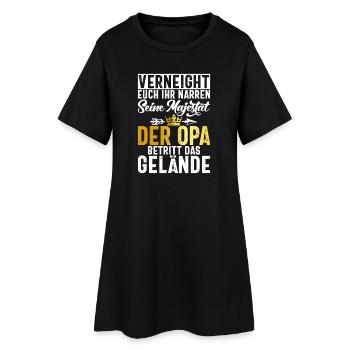 Opa Großvater Ruhestand Vatertag Großpapa - Frauen T-Shirt-Kleid - Schwarz - Vorne