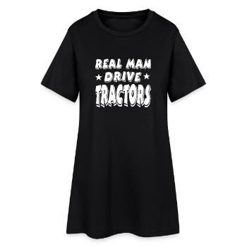 Traktor - Frauen T-Shirt-Kleid - Schwarz - Vorne