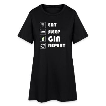 Déclaration sur le gin EAT SLEEP GIN REPEAT - Robe T-shirt Femme - noir - Devant