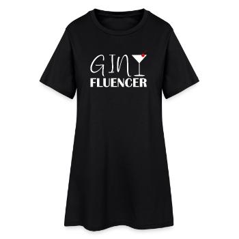 Ginfluencer Gin Déclaration Buveur de Gin Dire - Robe T-shirt Femme - noir - Devant